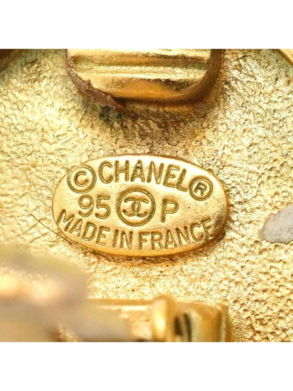 Chanel Earrings Vintage Logo Round